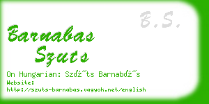 barnabas szuts business card